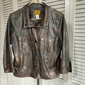 Ruby Rd Brown Leather Jacket Casual Style
